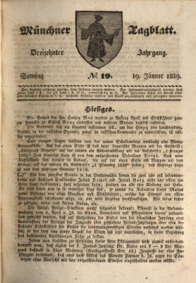 Münchener Tagblatt Samstag 19. Januar 1839