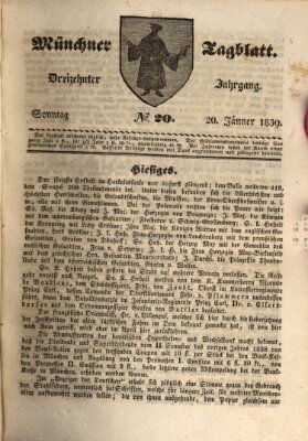 Münchener Tagblatt Sonntag 20. Januar 1839