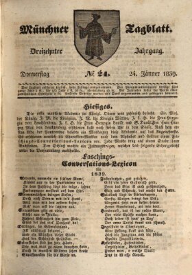 Münchener Tagblatt Donnerstag 24. Januar 1839