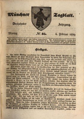 Münchener Tagblatt Montag 4. Februar 1839