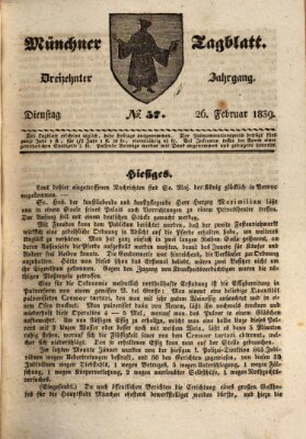 Münchener Tagblatt Dienstag 26. Februar 1839