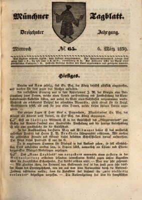 Münchener Tagblatt Mittwoch 6. März 1839