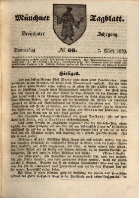 Münchener Tagblatt Donnerstag 7. März 1839