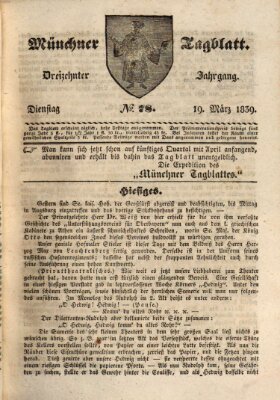 Münchener Tagblatt Dienstag 19. März 1839