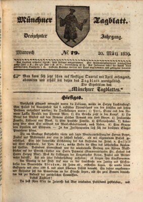 Münchener Tagblatt Mittwoch 20. März 1839