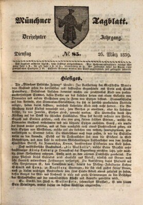 Münchener Tagblatt Dienstag 26. März 1839