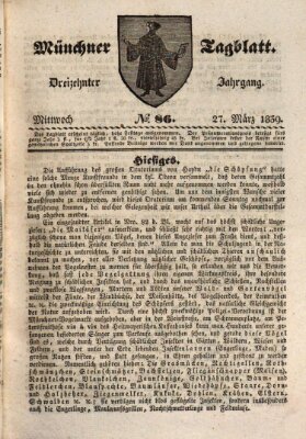 Münchener Tagblatt Mittwoch 27. März 1839