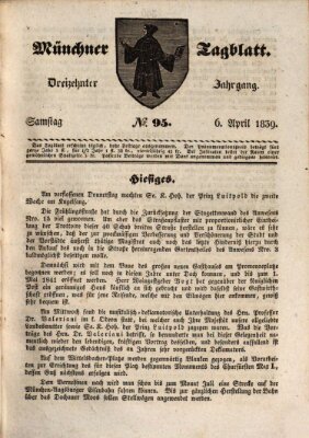 Münchener Tagblatt Samstag 6. April 1839