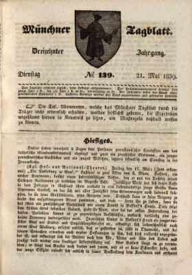 Münchener Tagblatt Dienstag 21. Mai 1839