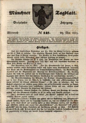 Münchener Tagblatt Mittwoch 29. Mai 1839