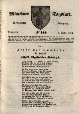 Münchener Tagblatt Mittwoch 5. Juni 1839