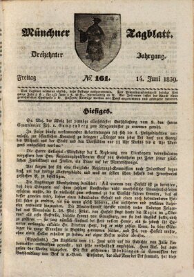 Münchener Tagblatt Freitag 14. Juni 1839