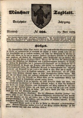 Münchener Tagblatt Mittwoch 19. Juni 1839