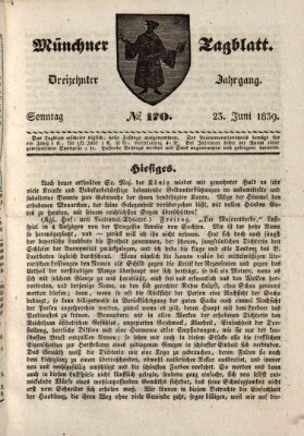 Münchener Tagblatt Sonntag 23. Juni 1839