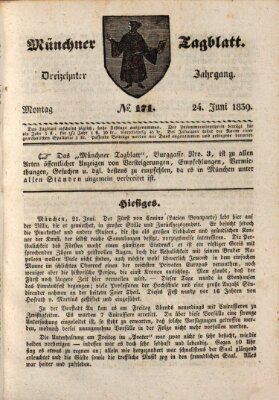 Münchener Tagblatt Montag 24. Juni 1839