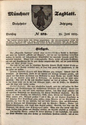 Münchener Tagblatt Dienstag 25. Juni 1839