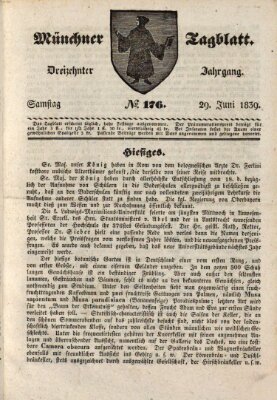 Münchener Tagblatt Samstag 29. Juni 1839