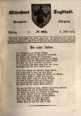 Münchener Tagblatt Montag 8. Juli 1839