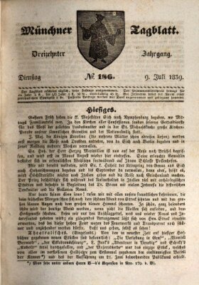 Münchener Tagblatt Dienstag 9. Juli 1839