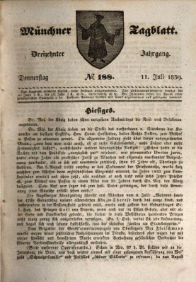 Münchener Tagblatt Donnerstag 11. Juli 1839