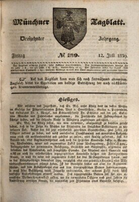 Münchener Tagblatt Freitag 12. Juli 1839