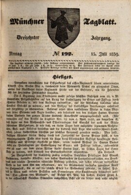 Münchener Tagblatt Montag 15. Juli 1839