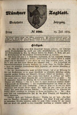 Münchener Tagblatt Freitag 19. Juli 1839