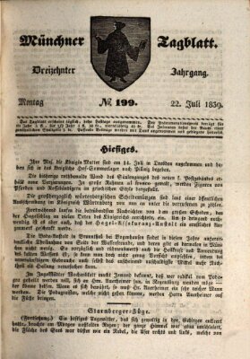 Münchener Tagblatt Montag 22. Juli 1839