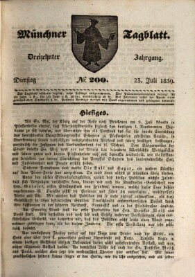 Münchener Tagblatt Dienstag 23. Juli 1839