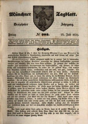 Münchener Tagblatt Freitag 26. Juli 1839