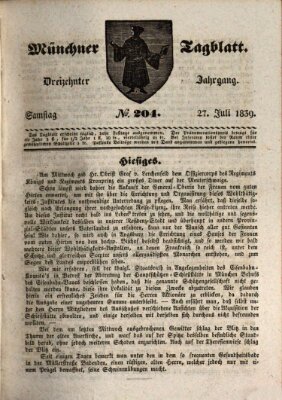 Münchener Tagblatt Samstag 27. Juli 1839