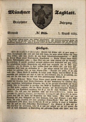 Münchener Tagblatt Mittwoch 7. August 1839