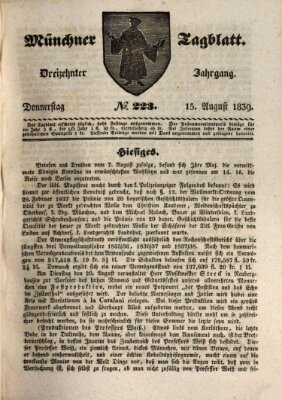 Münchener Tagblatt Donnerstag 15. August 1839