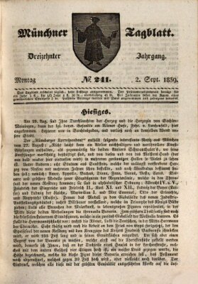 Münchener Tagblatt Montag 2. September 1839