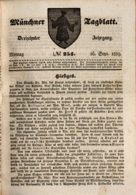 Münchener Tagblatt Montag 16. September 1839