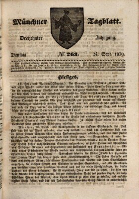 Münchener Tagblatt Dienstag 24. September 1839