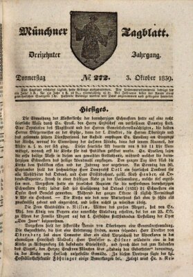 Münchener Tagblatt Donnerstag 3. Oktober 1839