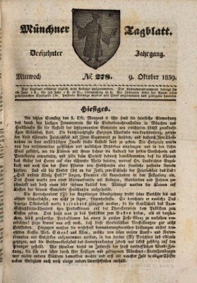 Münchener Tagblatt Mittwoch 9. Oktober 1839