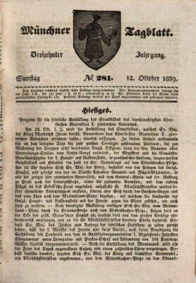 Münchener Tagblatt Samstag 12. Oktober 1839