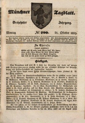 Münchener Tagblatt Montag 21. Oktober 1839