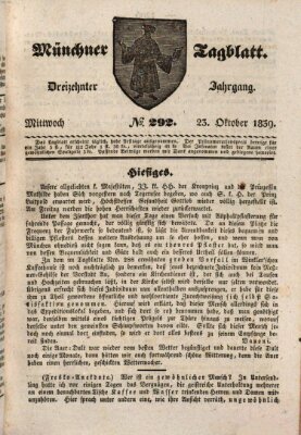 Münchener Tagblatt Mittwoch 23. Oktober 1839