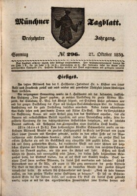 Münchener Tagblatt Sonntag 27. Oktober 1839