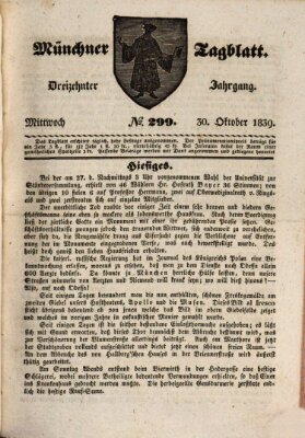 Münchener Tagblatt Mittwoch 30. Oktober 1839