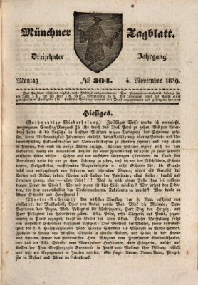 Münchener Tagblatt Montag 4. November 1839