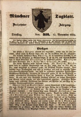 Münchener Tagblatt Dienstag 12. November 1839