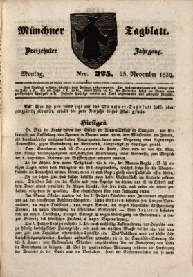 Münchener Tagblatt Montag 25. November 1839