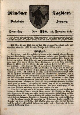 Münchener Tagblatt Donnerstag 28. November 1839