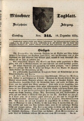 Münchener Tagblatt Samstag 14. Dezember 1839