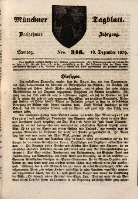 Münchener Tagblatt Montag 16. Dezember 1839