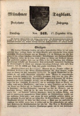 Münchener Tagblatt Dienstag 17. Dezember 1839